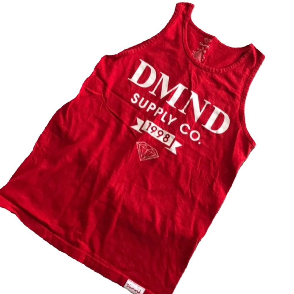 DIAMOND SUPPLY CO. MUSCLE SHIRT TOP RED MEDIUM